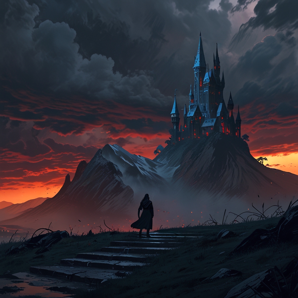 Dramatic fantasy warrior encounters mysterious NPCs in shadowy Elden Ring DLC landscape, complete character guide with thrilling quest paths and emotional story endings revealed