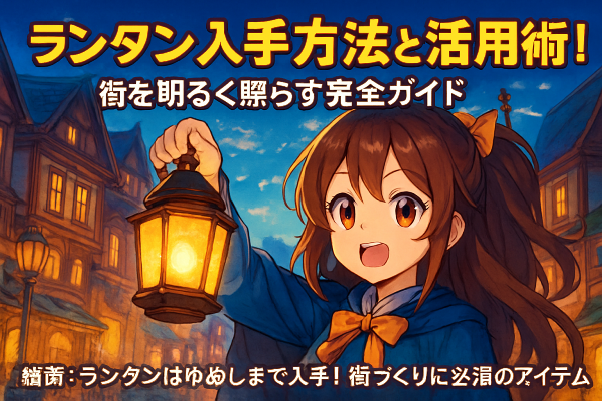 💡 結論:ランタンはゆめしまで入手!街づくりに必須のアイテム