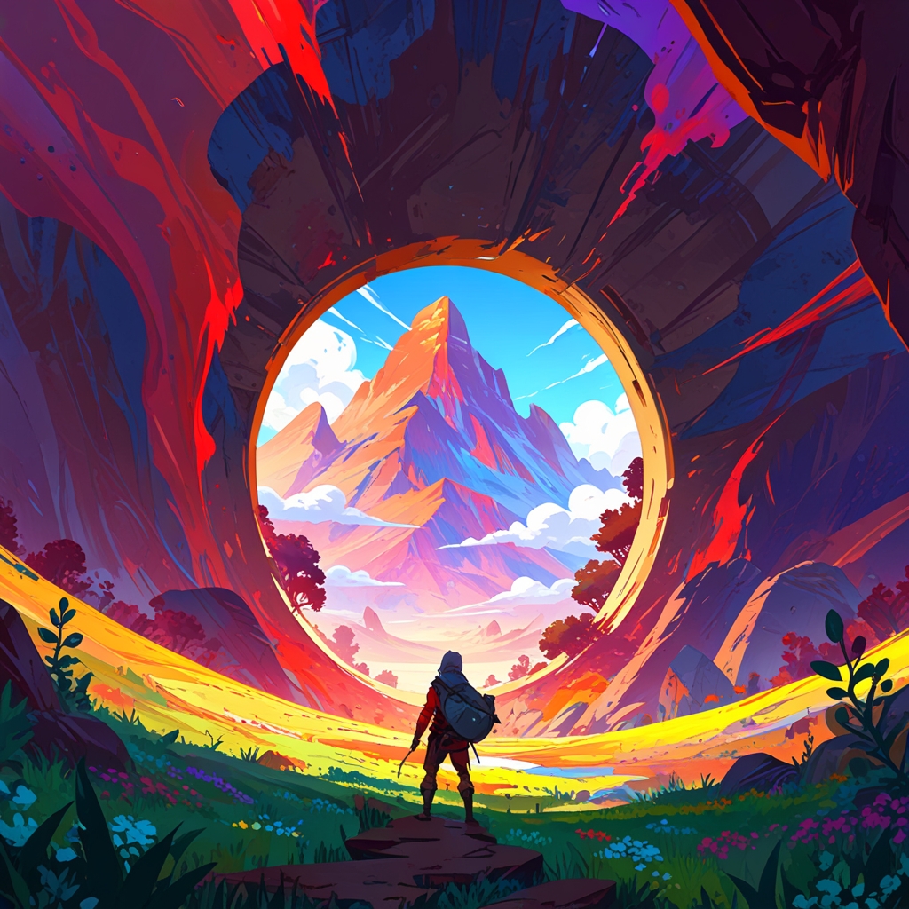 A cozy Animal Crossing interior featuring the calming aesthetic of soft-toned paintings creating a serene, tranquil atmosphere for relaxation